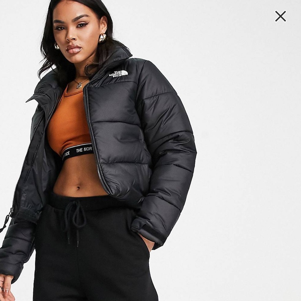 The North Face cropped jacket in black